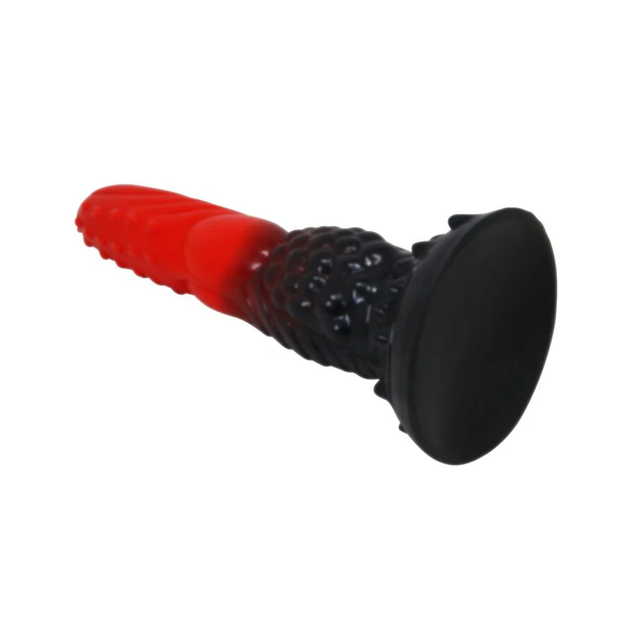 POWER MONSTERS - FIRE DRAGON FANTASY DILDO WITH SUCTION CUP 24.5 CM Ø 5.8 CM RED  BLACK